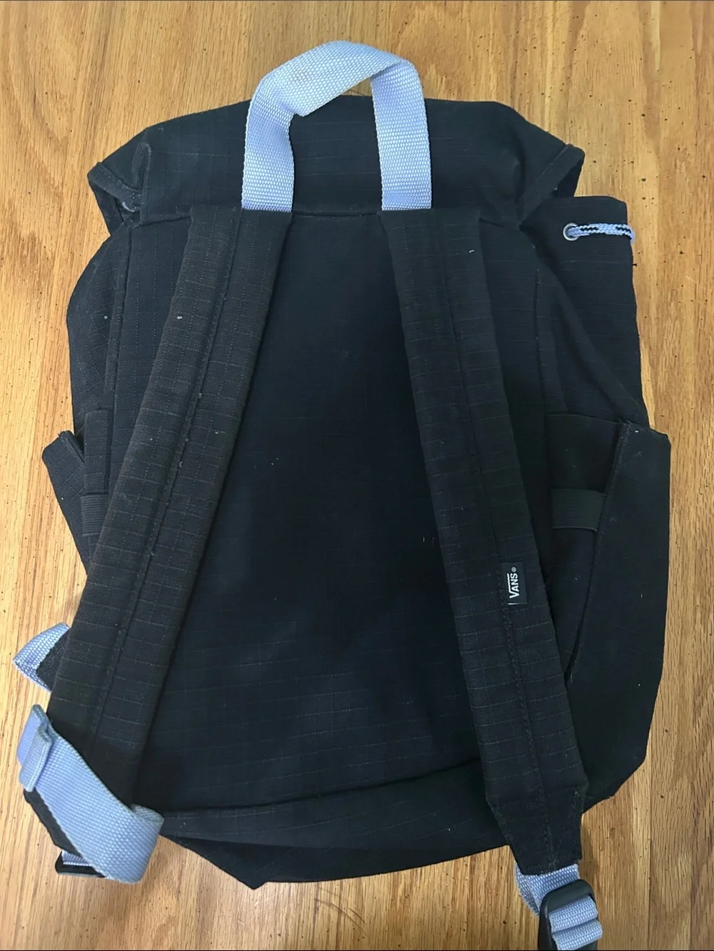 Vans Black Backpack with Light Gray Center Strap